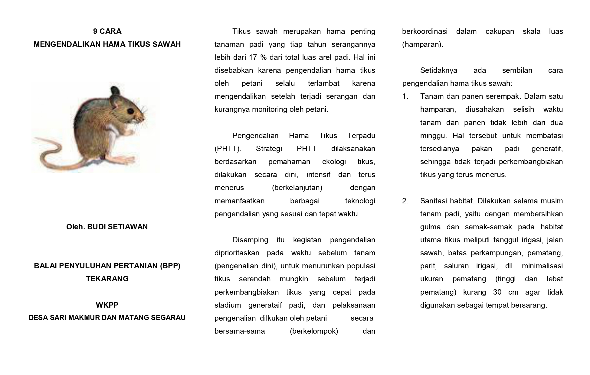 Pengendalian Hama Tikus